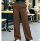 Draped Wide-Leg Trousers