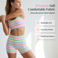🌬️ Dam regnbågsrandigt tanktop & shorts-set – andningsbart, mjukt & perfekt för lata dagar & varma kvällar 🌅