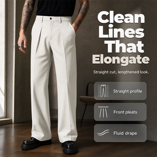 🎉 Soldes 2026 — Plus de 101 000 vendus ! 👖 Pantalon droit drapé doux pour homme – Coupe classique et tissu fluide ✨