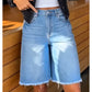 🎸 Dam casual fransade denimshorts – hög midja, slitna detaljer & perfekta för en bohemisk sommarstil, enkla att matcha 🌸