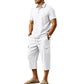 👔 PROMO EXCEPTIONNELLE 54% DE RÉDUCTION ! ☀️ Ensemble Lin Homme Été – Chemise Ample & Short Cargo – Respirant & Élégant – Parfait pour les Journées Chaudes et les Sorties Décontractées 🌊✨🩳
