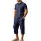 👔 PROMO EXCEPTIONNELLE 54% DE RÉDUCTION ! ☀️ Ensemble Lin Homme Été – Chemise Ample & Short Cargo – Respirant & Élégant – Parfait pour les Journées Chaudes et les Sorties Décontractées 🌊✨🩳
