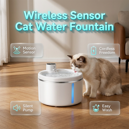 👵❤️ Plus de 50 000 exemplaires vendus ! Fontaine à eau automatique sans fil pour chats – Circulation continue, filtration profonde, encourage l’hydratation naturelle de votre félin pour des reins en pleine santé 💧🐱