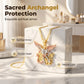👼✨ Collier pendentif ange gardien tricolore – Fini doré, design délicat et symbolique, un vrai porte-bonheur au quotidien 💛🕊️
