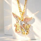 👼✨ Collier pendentif ange gardien tricolore – Fini doré, design délicat et symbolique, un vrai porte-bonheur au quotidien 💛🕊️