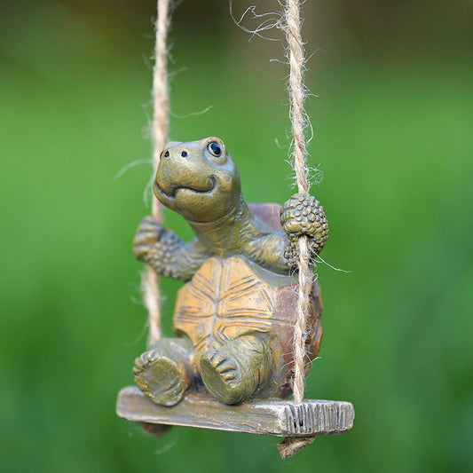 🐢✨ Décoration tortue sur balançoire – Ludique, pleine de charme, une touche de poésie 🌿🎀