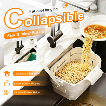 🚰✨ Filtre d’évier pliable à suspendre – Se fixe au robinet, attrape les déchets, évite les tuyaux bouchés
