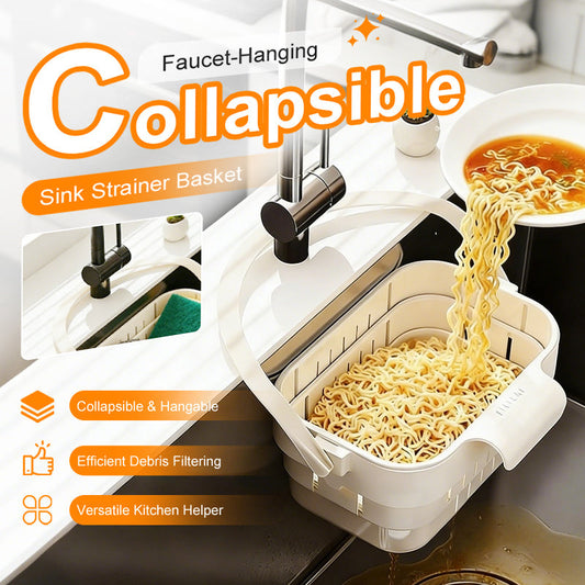 🚰✨ Filtre d’évier pliable à suspendre – Se fixe au robinet, attrape les déchets, évite les tuyaux bouchés