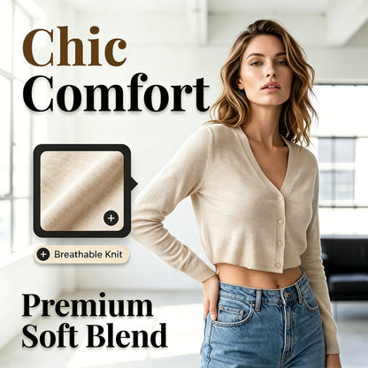 🌸 Gilet court & léger – Boutonné devant, parfait à superposer sur une robe slip ☀️👗✨