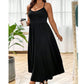 💃🌿 Robe longue empire à bretelles spaghetti – Taille haute flatteuse, jupon vaporeux, parfaite pour un look bohème chic en bord de mer 🌊🌾