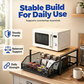 📦☕ Meuble micro-ondes gain de place – Tiroir coulissant, compartiments multiples, idéal pour ranger vaisselle, épices et accessoires café 🧺👌