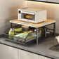 📦☕ Meuble micro-ondes gain de place – Tiroir coulissant, compartiments multiples, idéal pour ranger vaisselle, épices et accessoires café 🧺👌