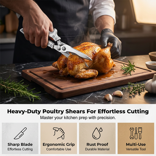 🔧🍴 Ciseaux multi-usages renforcés – Découpe os, arêtes, légumes et ouvre bouteilles, structure robuste anti-corrosion, l’outil tout-en-un qui simplifie chaque recette 🍷🐟