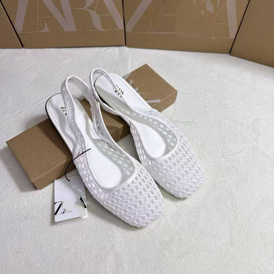 🌸👡 Sandales à bride arrière tressées – Détail chic, talon plat confortable, parfaites pour le bureau comme pour le week-end ☀️👜