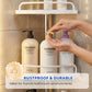 🧼🚿 Rangement salle de bain anti-rouille – Tiges en acier inoxydable, paniers amovibles, clipsables et lavables, évitez les fonds de bouteille gluants et les traces de calcaire tenaces 🔍🧽
