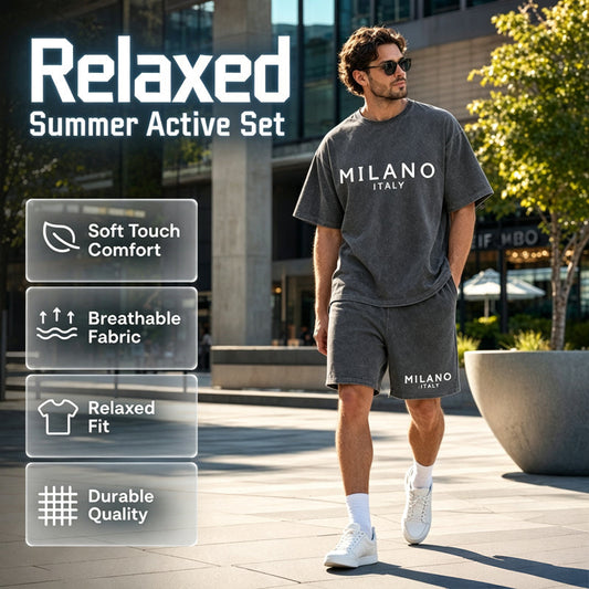 🧘‍♂️👖 Pack t-shirt + short décontracté – Tenue complète sans prise de tête, toucher doux, silhouette cool et décontractée 🌊😎