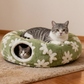 🐱🌀 Tunnel-lit lavable pour chat – Se transforme en cachette douillette, entièrement en machine, idéal pour les chats d’appartement 🧼🛏️