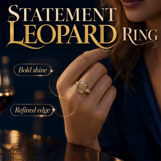 🐆💍 Bague ovale vintage motif léopard – Alliage scintillant, pierres brillantes, la touche sauvage et raffinée pour un look de caractère 💫🌿