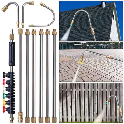 🧹🔫 Lance télescopique haute pression – Portée étendue, soulage le dos, idéale pour terrasses, voitures et camping-cars, compatible 1/4" 🚙🧽