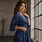 🌸👗 Robe imprimée col V femme – Coupe fluide, motif élégant, silhouette flatteuse pour un look romantique du quotidien aux occasions spéciales 🌿💃