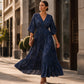 🌸👗 Robe imprimée col V femme – Coupe fluide, motif élégant, silhouette flatteuse pour un look romantique du quotidien aux occasions spéciales 🌿💃