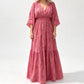 🌸👗 Robe imprimée col V femme – Coupe fluide, motif élégant, silhouette flatteuse pour un look romantique du quotidien aux occasions spéciales 🌿💃