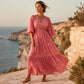 🌸👗 Robe imprimée col V femme – Coupe fluide, motif élégant, silhouette flatteuse pour un look romantique du quotidien aux occasions spéciales 🌿💃