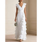 🌸👗 Robe maxi en mousseline col V et volants – Fluide, légère et romantique, la robe d’été parfaite des journées ensoleillées aux soirées étoilées ☀️🌙