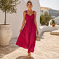 💐👗 Maxi robe empire à bretelles – Taille haute flatteuse, tissu léger, disponible en plusieurs coloris, pour une allure bohème chic en un instant 🌾🕊️
