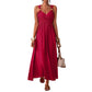 💐👗 Maxi robe empire à bretelles – Taille haute flatteuse, tissu léger, disponible en plusieurs coloris, pour une allure bohème chic en un instant 🌾🕊️