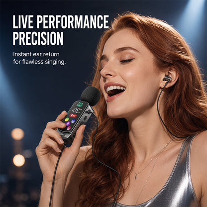 🎤🎶 Casque karaoké Bluetooth à clip ressort – Mains libres, fixation sécurisée, son clair et puissant, chantez partout sans lâcher votre activité 🎵💃