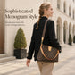 👜💼 Sac seau chic femme – PU monogramme vintage, bandoulière réglable, l’élégance pratique du bureau au quotidien, sans effort 🌸🏙️