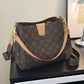 👜💼 Sac seau chic femme – PU monogramme vintage, bandoulière réglable, l’élégance pratique du bureau au quotidien, sans effort 🌸🏙️