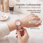 💎🌷 Set bijoux et montre coordonné – Design floral raffiné, métal hypoallergénique, harmonie parfaite du poignet aux oreilles, sublimez votre look en un clin d’œil, sans chercher à assortir chaque pièce ✨👗