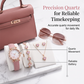 💎🌷 Set bijoux et montre coordonné – Design floral raffiné, métal hypoallergénique, harmonie parfaite du poignet aux oreilles, sublimez votre look en un clin d’œil, sans chercher à assortir chaque pièce ✨👗