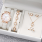 💎🌷 Set bijoux et montre coordonné – Design floral raffiné, métal hypoallergénique, harmonie parfaite du poignet aux oreilles, sublimez votre look en un clin d’œil, sans chercher à assortir chaque pièce ✨👗