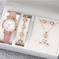 💎🌷 Set bijoux et montre coordonné – Design floral raffiné, métal hypoallergénique, harmonie parfaite du poignet aux oreilles, sublimez votre look en un clin d’œil, sans chercher à assortir chaque pièce ✨👗