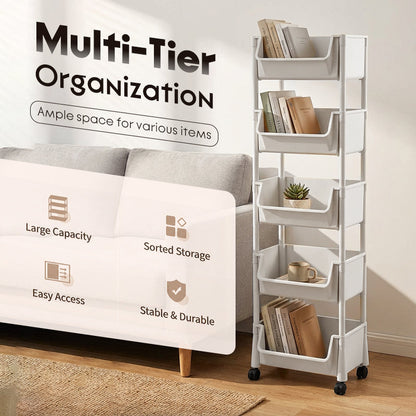 🛒📦 Chariot de rangement fin à roulettes – Se glisse dans les espaces étroits, gain de place maximal, idéal pour la cuisine, la salle de bain et la buanderie 🏠🧴