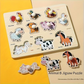 🧩🌳 Puzzle à chevilles Montessori en bois – Poignées adaptées aux petites mains, couleurs vives, développe la motricité fine et la coordination œil-main 👶🧠
