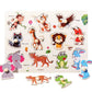 🧩🌳 Puzzle à chevilles Montessori en bois – Poignées adaptées aux petites mains, couleurs vives, développe la motricité fine et la coordination œil-main 👶🧠