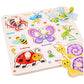 🧩🌳 Puzzle à chevilles Montessori en bois – Poignées adaptées aux petites mains, couleurs vives, développe la motricité fine et la coordination œil-main 👶🧠