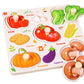 🧩🌳 Puzzle à chevilles Montessori en bois – Poignées adaptées aux petites mains, couleurs vives, développe la motricité fine et la coordination œil-main 👶🧠