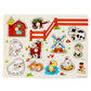 🧩🌳 Puzzle à chevilles Montessori en bois – Poignées adaptées aux petites mains, couleurs vives, développe la motricité fine et la coordination œil-main 👶🧠
