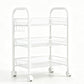 🔩🏠 Chariot de rangement multifonction à roulettes – Acier carbone robuste, grille métallique, rebord 7 cm anti-chute, le soutier mobile élégant pour cuisine, salle de bain et buanderie 💪🧹