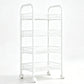 🔩🏠 Chariot de rangement multifonction à roulettes – Acier carbone robuste, grille métallique, rebord 7 cm anti-chute, le soutier mobile élégant pour cuisine, salle de bain et buanderie 💪🧹
