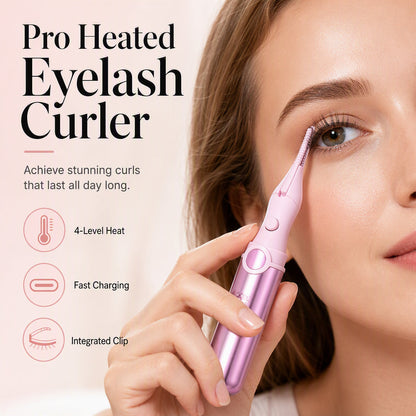 💄🔥 Recourbe-cils chauffant rechargeable – 4 températures (50-80 °C), pince intégrée, fini les cils droits et les paupières pincées, un regard galbé qui tient toute la journée sans colle ni mascara waterproof ☀️👁️