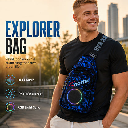 🎒🔈 Sac enceinte Bluetooth portable avec lumières LED – Son haute-fidélité, IPX6 étanche, autonomie 1200 mAh, transformez chaque sortie en fête en plein air avec des basses qui font vibrer 🎵🌊