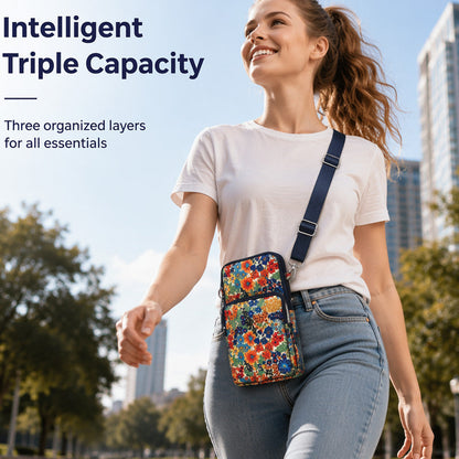 💪🎒 Brassard de sport imprimé transformable – Se porte au bras ou en bandoulière, fenêtre tactile ultra-réactive, le caméléon stylé pour votre jogging, vos courses et vos sorties en ville 🏃‍♀️🛍️