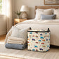 🧺🔒 Boîte de rangement pliable avec couvercle zip – Toile robuste, motif cartoon amusant, poignées renforcées pour un transport facile, disponible en 3 tailles pour chambre et dressing 🎨👕