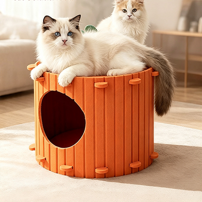 🧡🐈 Niche carotte douce – Design cocooning, parfaite pour les chats qui aiment se cacher, matière moelleuse et chaude, le refuge idéal pour les siestes au soleil ou les nuits fraîches ☀️🌙